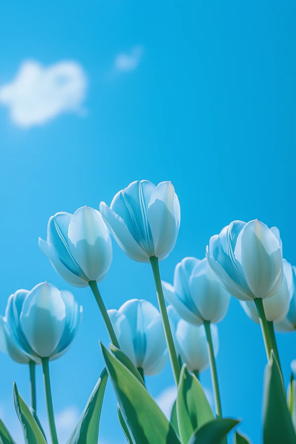 White Tulips Close-Up