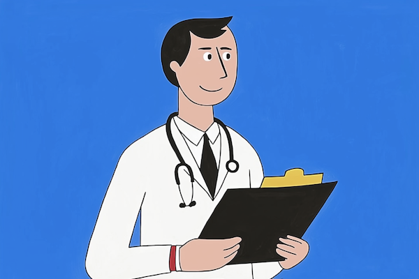 Friendly Cartoon Doctor Illustration