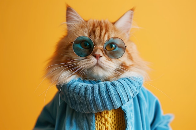 Stylish Orange Cat with Sunglasses