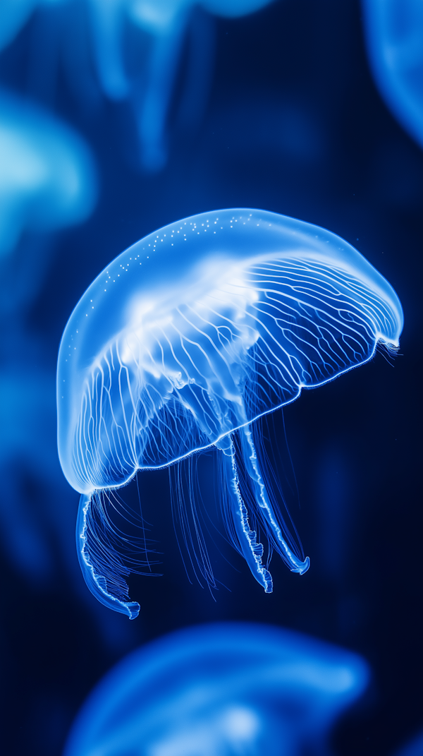 Luminous Blue Jellyfish