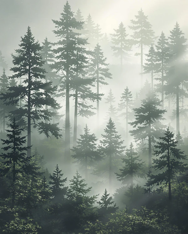 Misty Forest Landscape