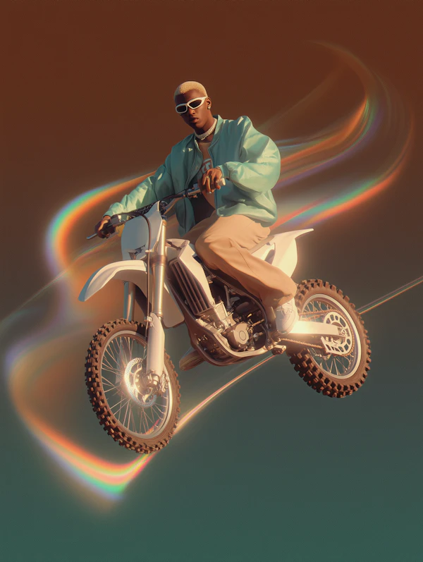 Dynamic Dirt Bike Rider