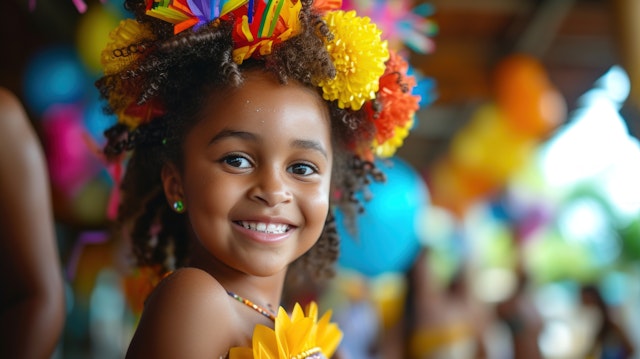 Festive Joy - Young Girl Celebrating