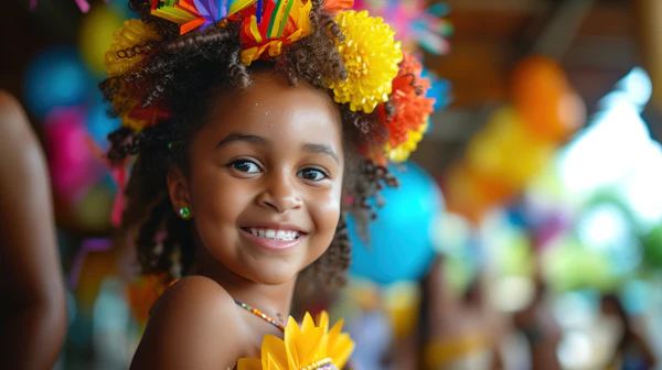 Festive Joy - Young Girl Celebrating