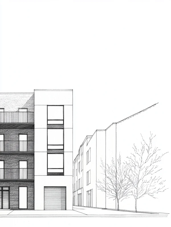 Modern Urban Building Drawing
