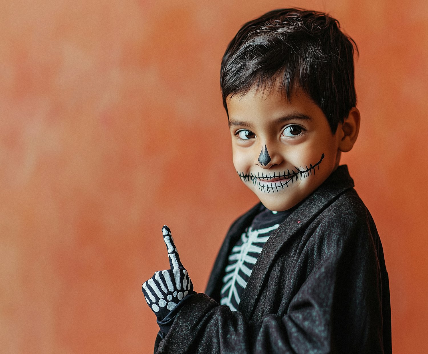 Child in Skeleton Halloween Costume