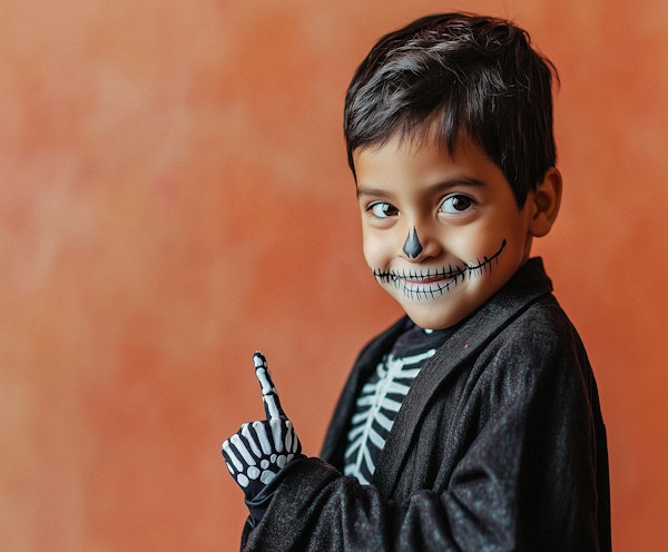 Child in Skeleton Halloween Costume