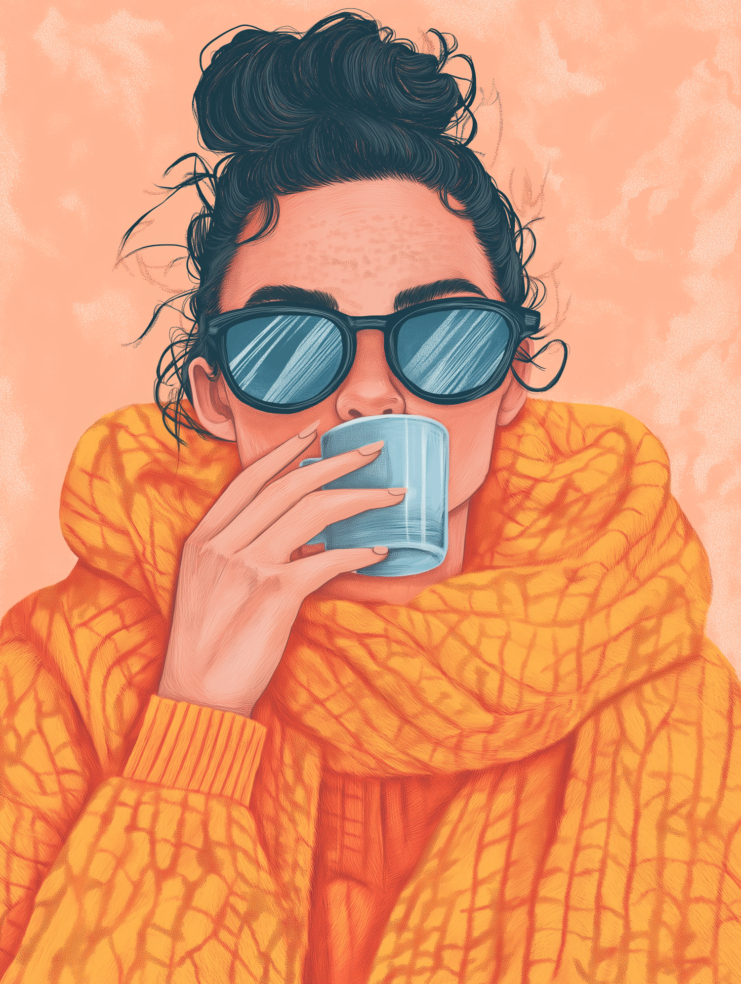 Relaxed Person with Sunglasses and Cup