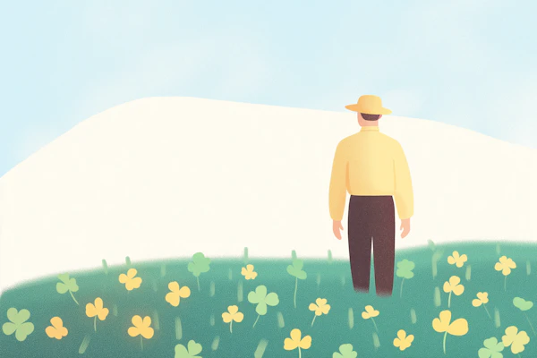 Man in Clover Field