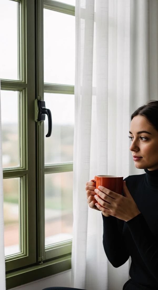 Woman by Window with Mug
