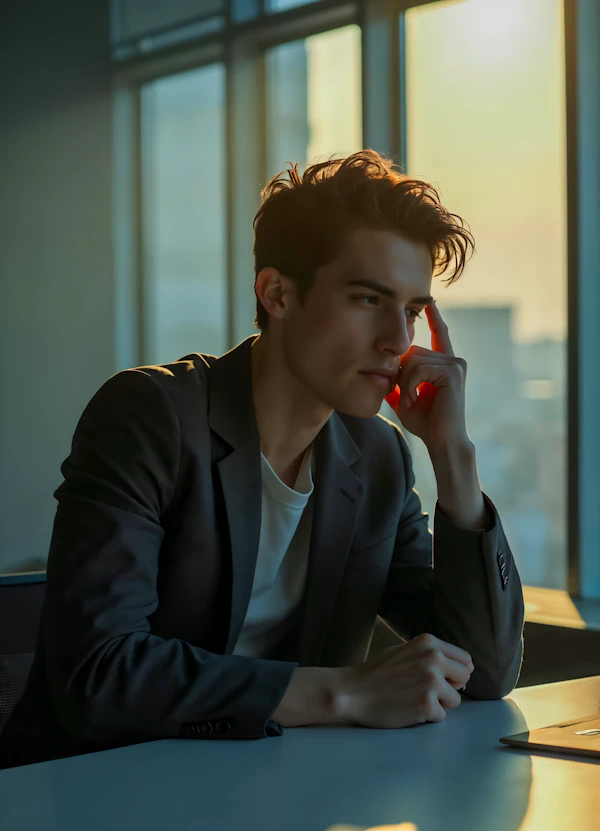 Man by Sunlit Window