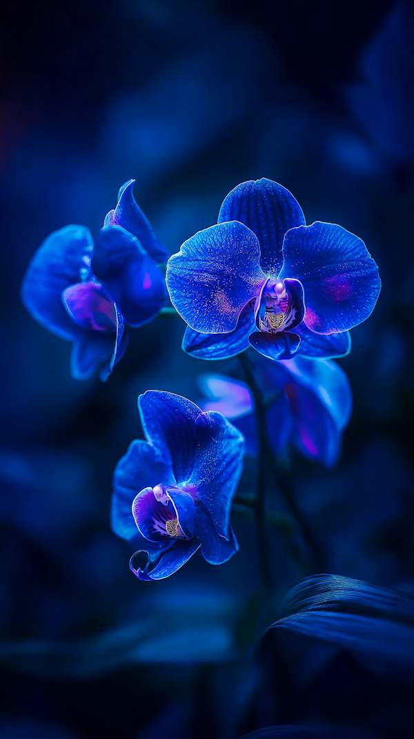 Vibrant Blue Orchids