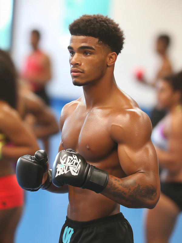 Boxer in Gym Setting