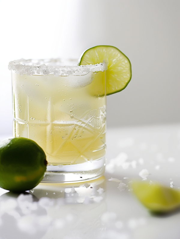 Refreshing Cocktail with Lime Garnish