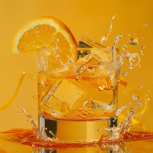 Dynamic Splash of Golden Beverage