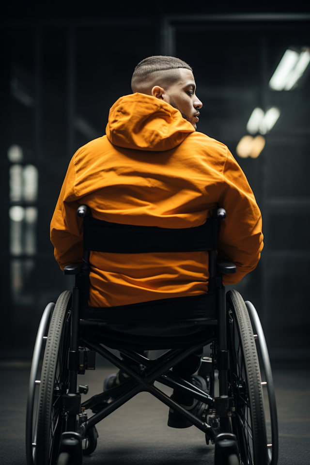 Contemplative Figure in Orange