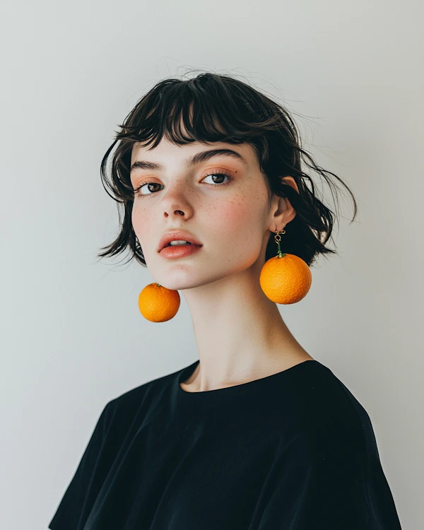 Woman with Orange Earrings