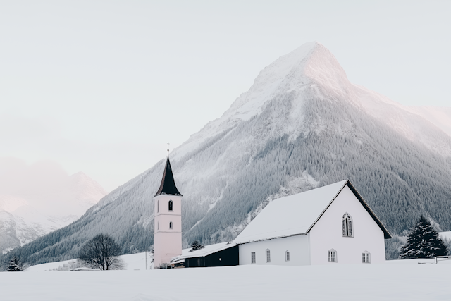 Serene Winter Landscape with Church