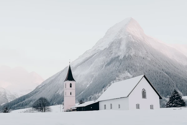 Serene Winter Landscape with Church