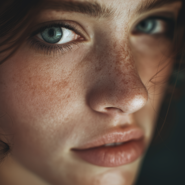Freckled Woman Portrait