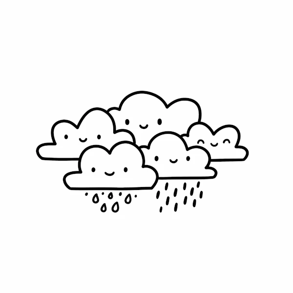 Smiling Clouds Illustration