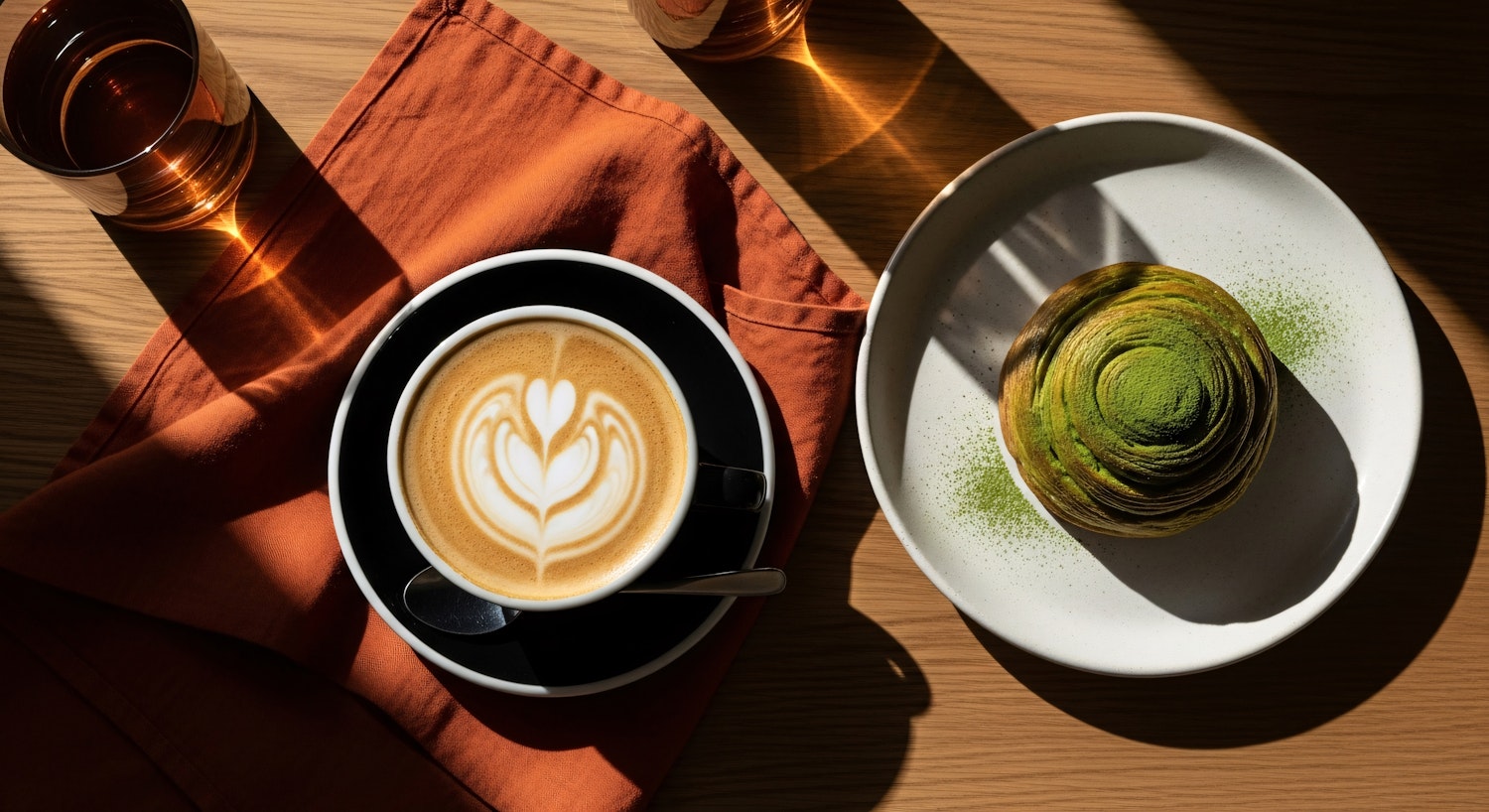 Latte and Matcha Pastry