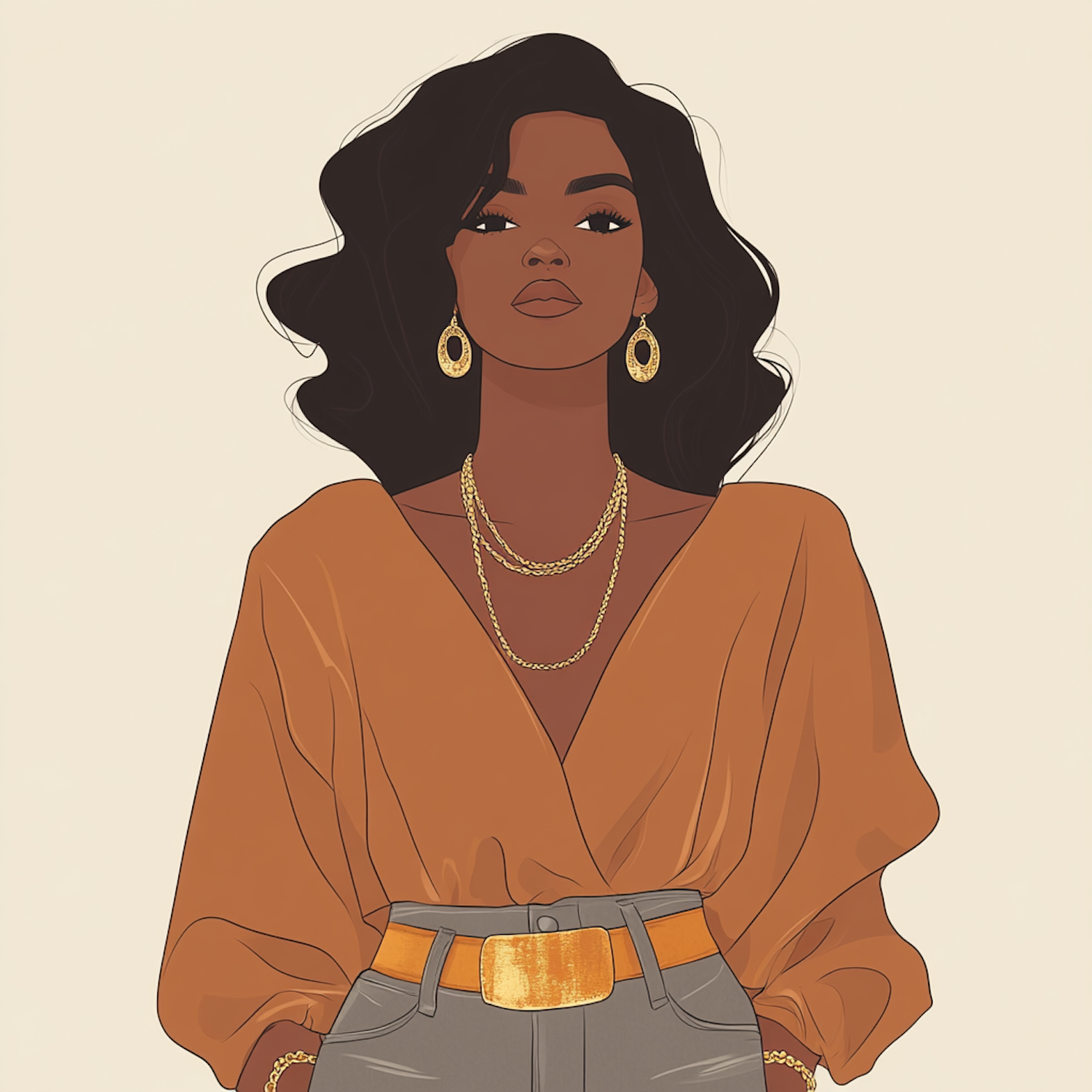 Fashion-Forward Confidence Illustration