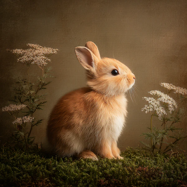 Fluffy Rabbit in Nature