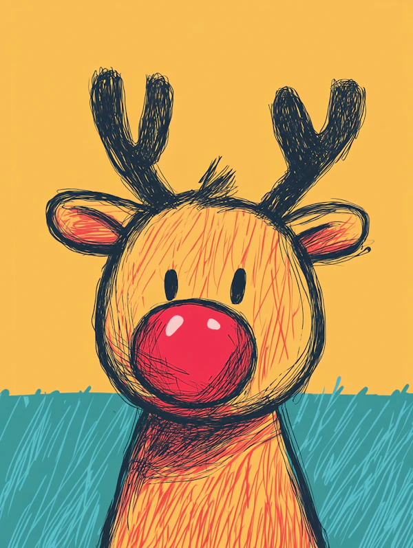 Stylized Reindeer Illustration