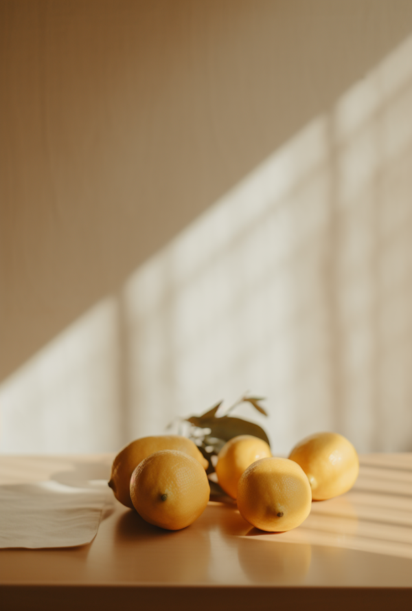 Sun-kissed Lemons with Leaves