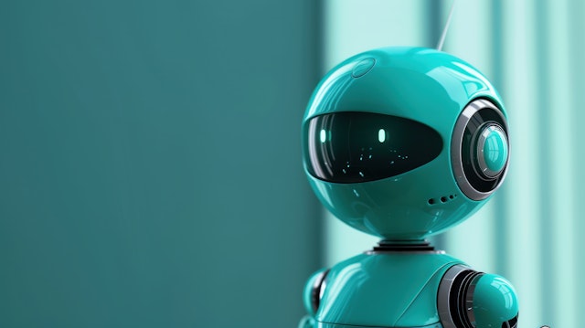 Futuristic Robot with Teal Exterior