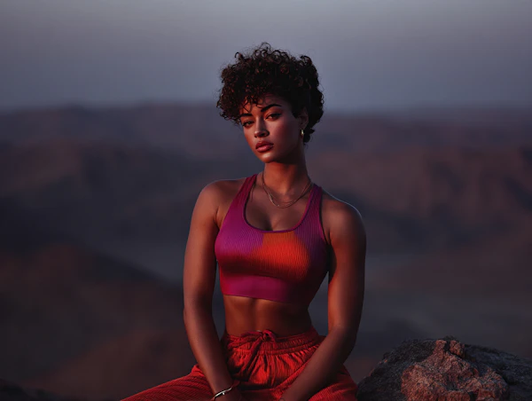 Contemplative Desert Pose