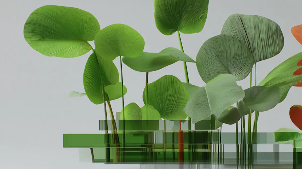 Abstract Green Leaves