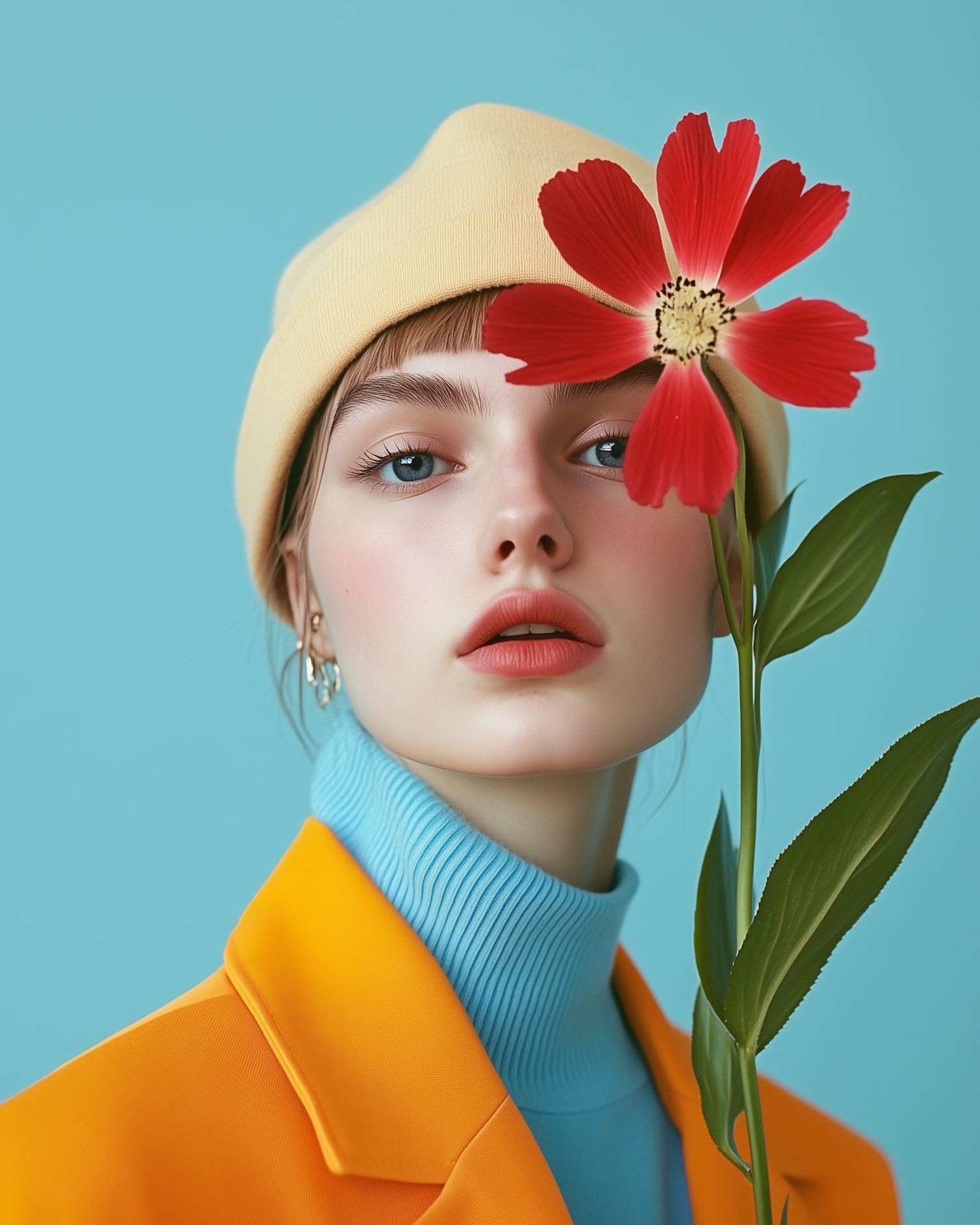 Portrait of a Young Woman with Flower