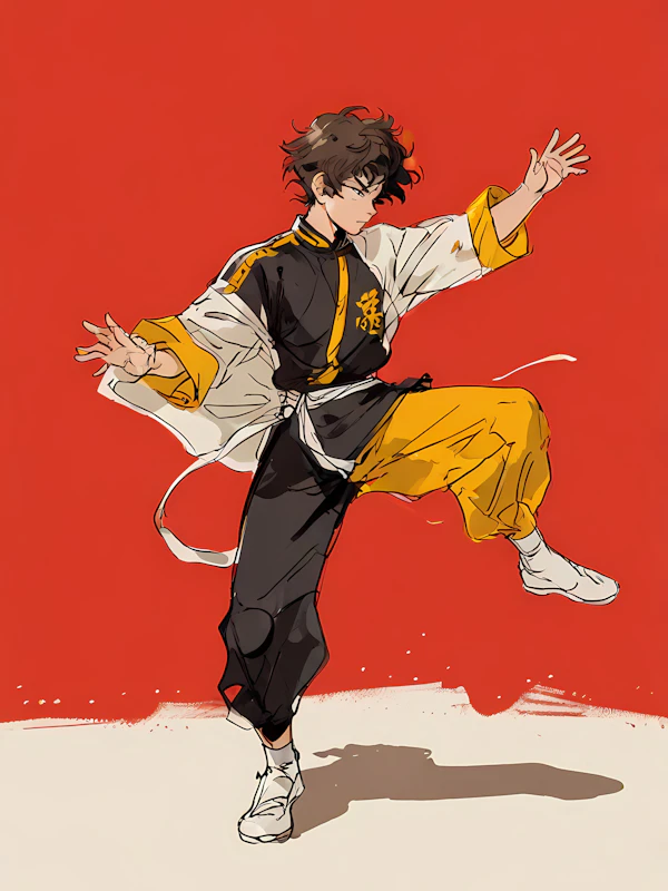 Martial Arts Pose Illustration