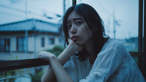 Contemplative Young Woman by the Window