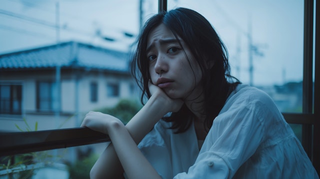 Contemplative Young Woman by the Window