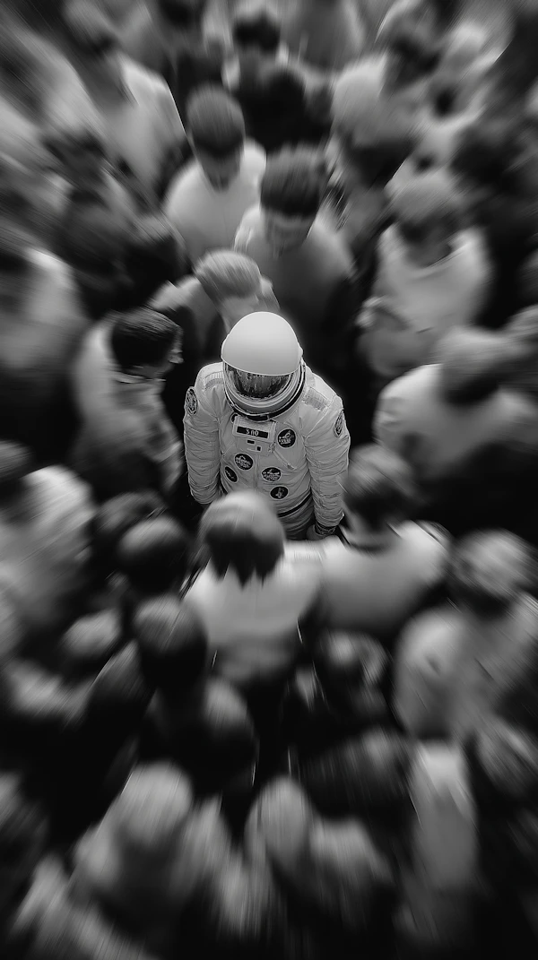 Astronaut Amidst Crowd