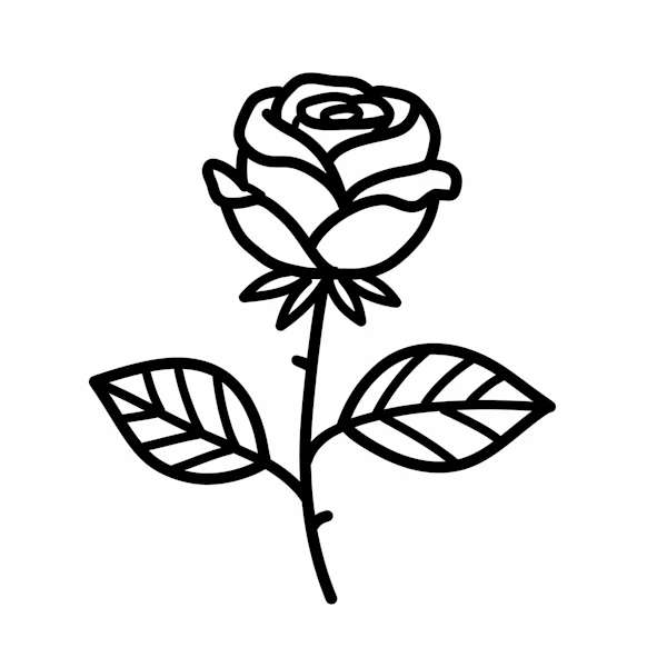 Stylized Rose Drawing