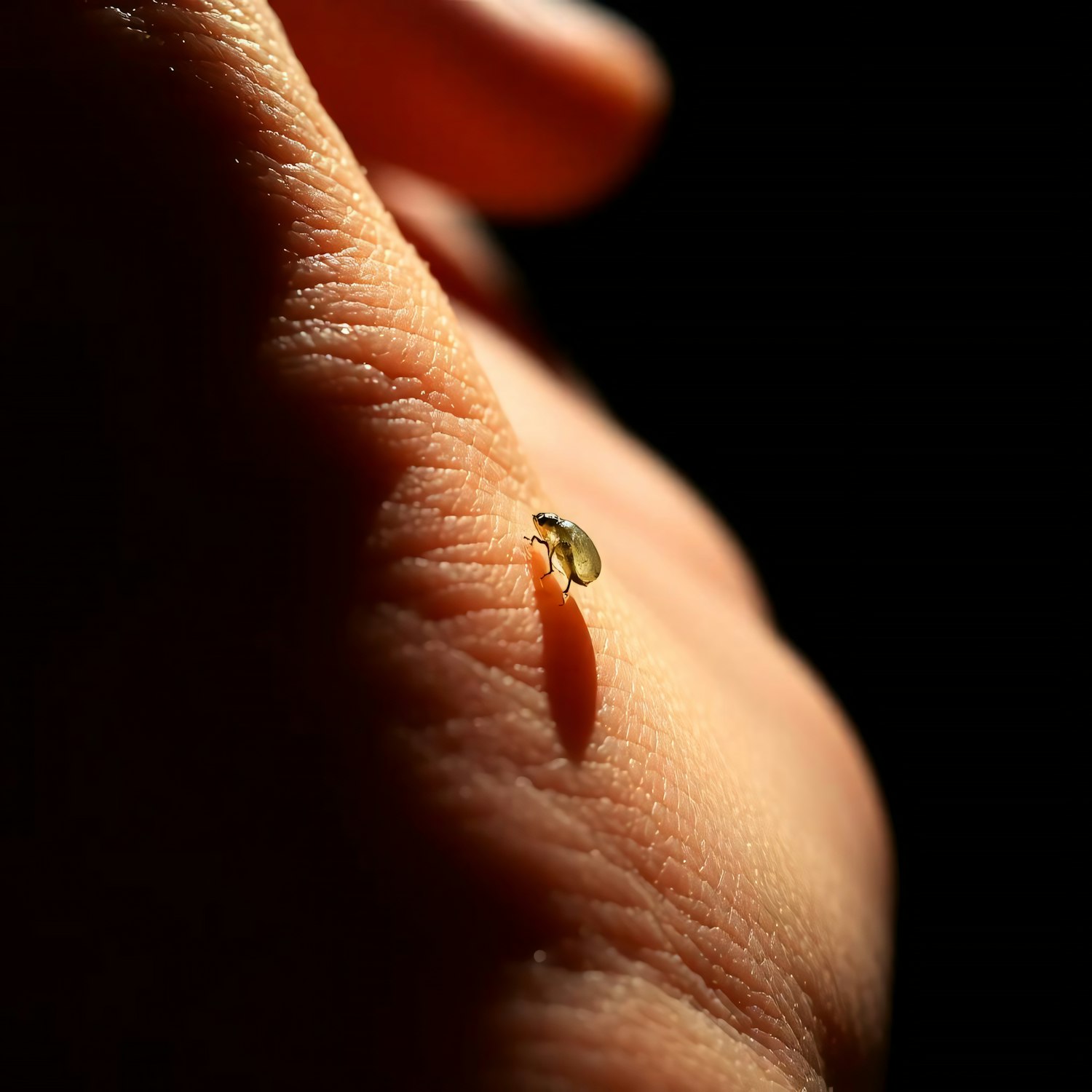 Insect on Hand Close-Up