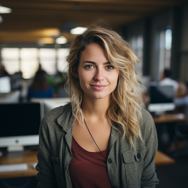 Casual Professional Woman with Approachable Smile