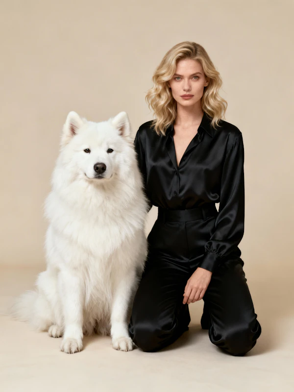 Elegant Woman and Dog