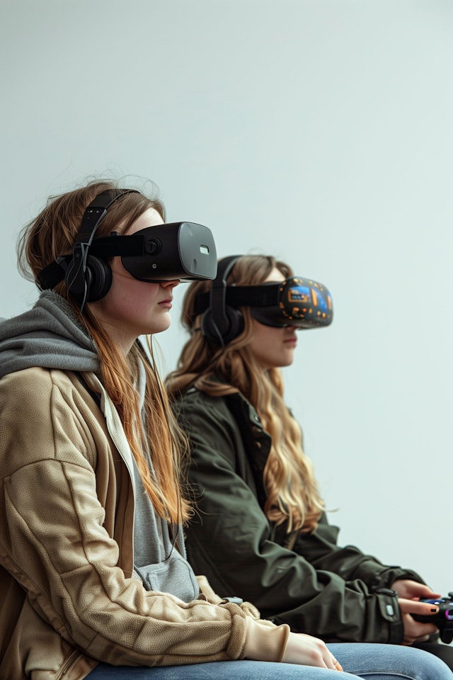 Two Women Experiencing Virtual Reality