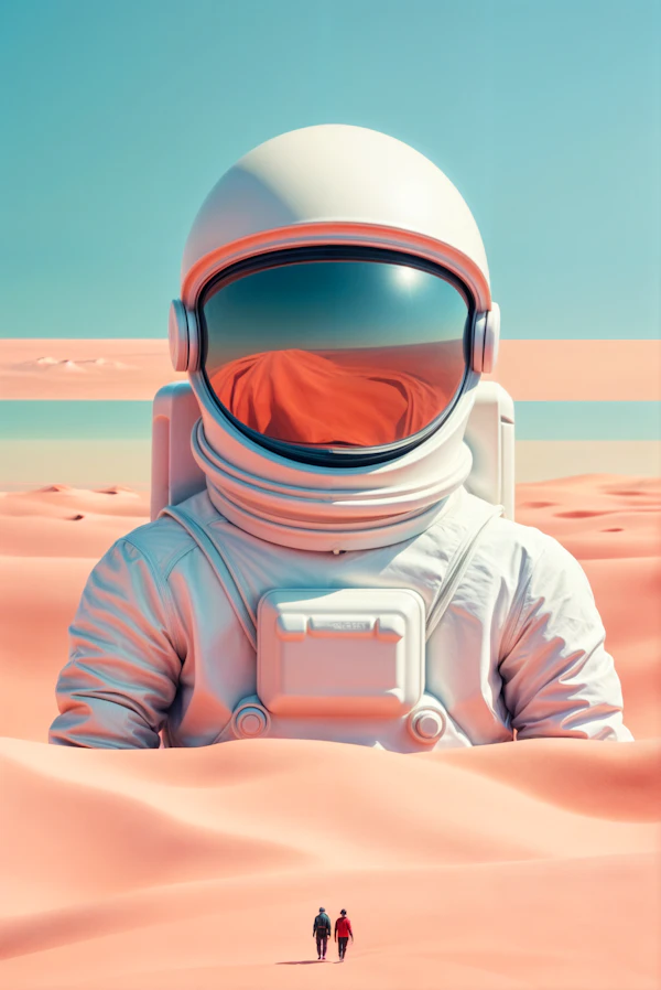 Astronaut in Surreal Desert