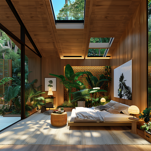 Modern Bedroom with Natural View