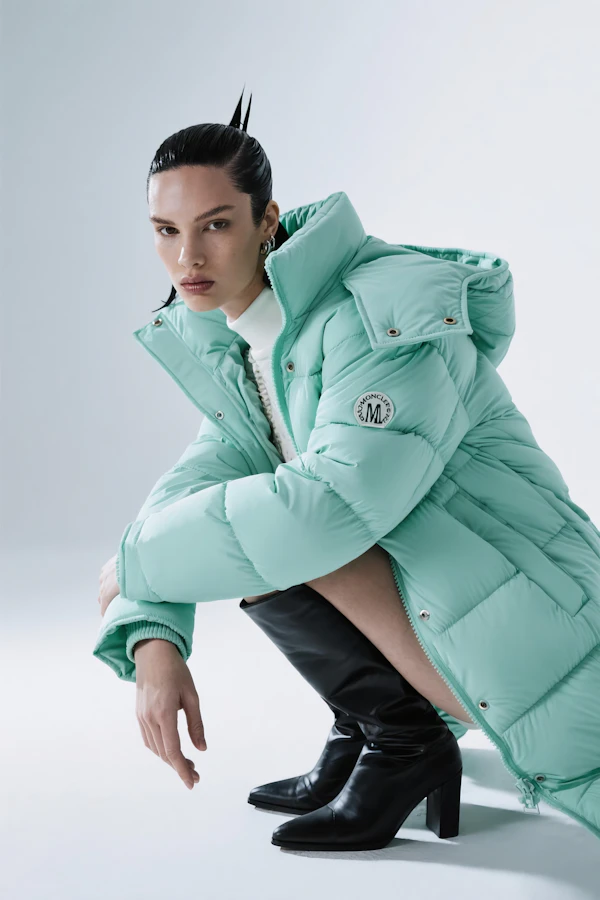 Stylish Pose in Mint Jacket
