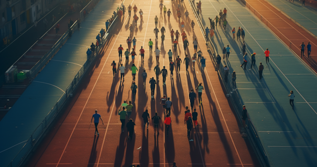 Sunset Stride on the Track