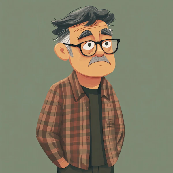 Cartoon Older Man