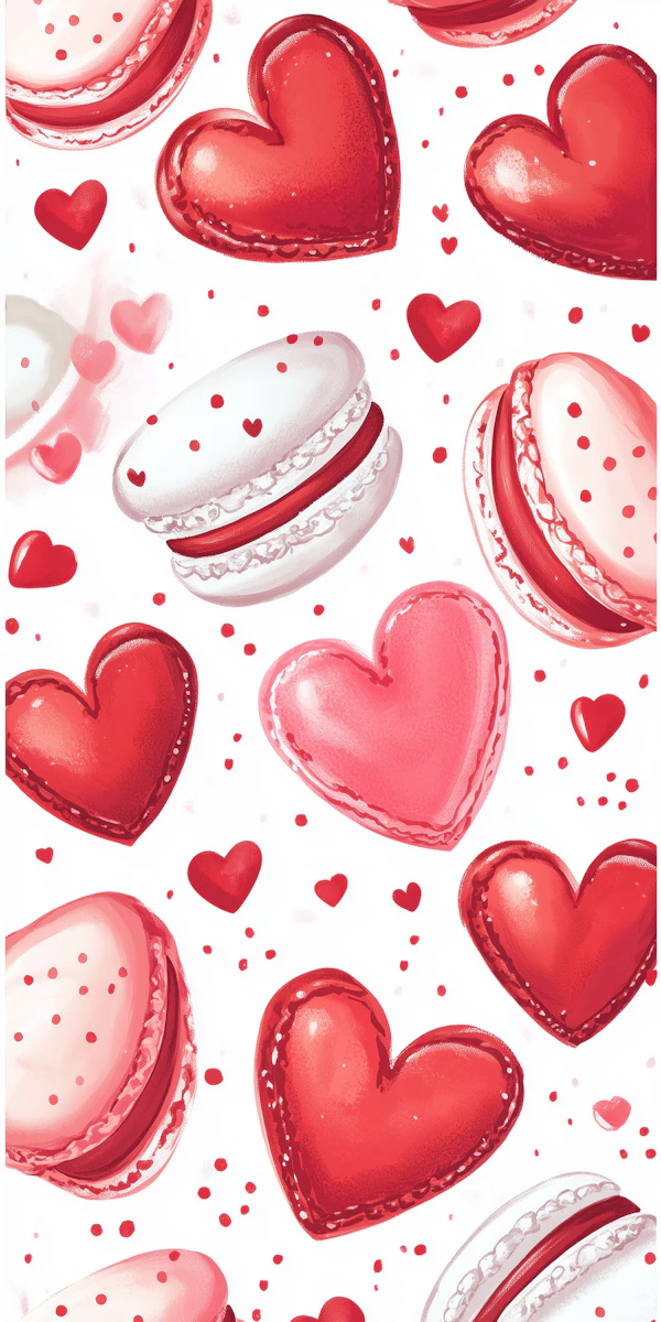Heart and Macaron Pattern