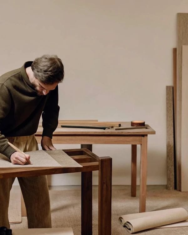 Man in Minimalist Workshop